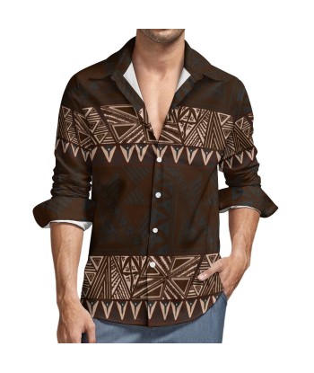 Chemise mata imprimée gatu marron de France