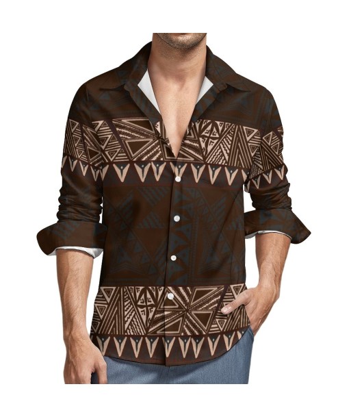 Chemise mata imprimée gatu marron de France