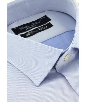 Sky blue twill fitted shirt pas cheres