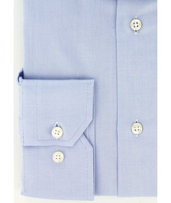 Sky blue twill fitted shirt pas cheres