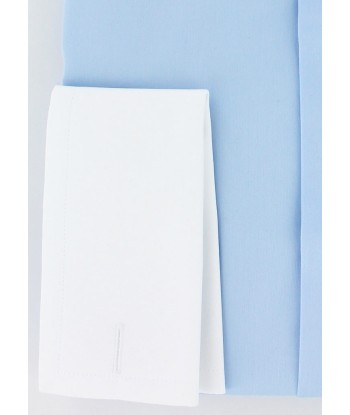 Sky blue white collar shirt with French cuffs Toutes les collections ici