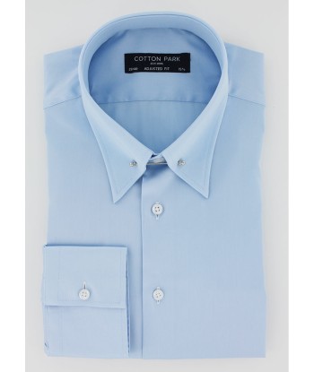 Sky blue fitted shirt with English collar france