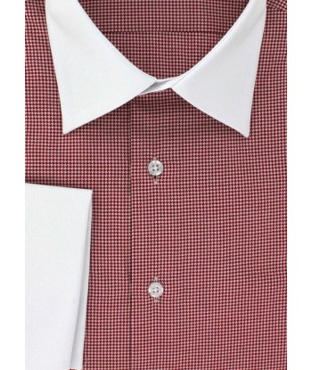 Red houndstooth shirt with white collar la chaussure