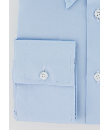 Sky blue fitted shirt with English collar france