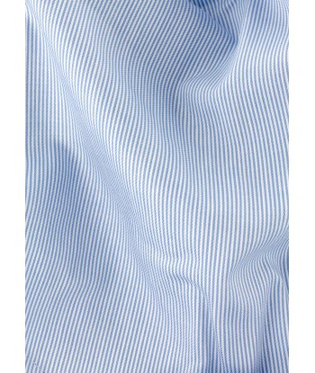 Shirt with fine sky blue stripes and white French collar and cuffs les ligaments