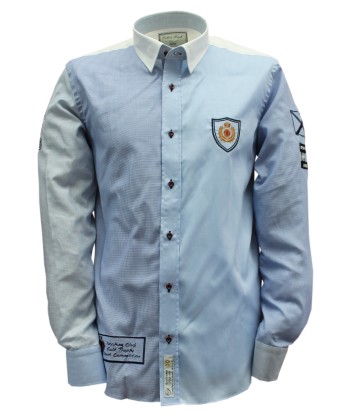 Embroidered sky blue multi sport chic shirt à prix réduit toute l'année