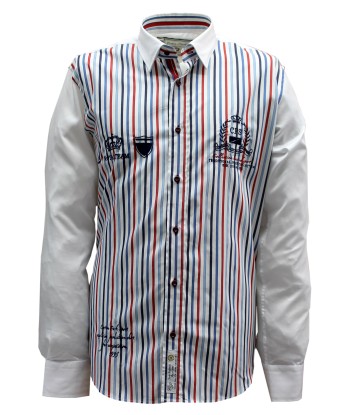 Embroidered light striped chic sport shirt des créatures d'habitude