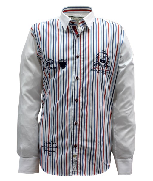 Embroidered light striped chic sport shirt des créatures d'habitude