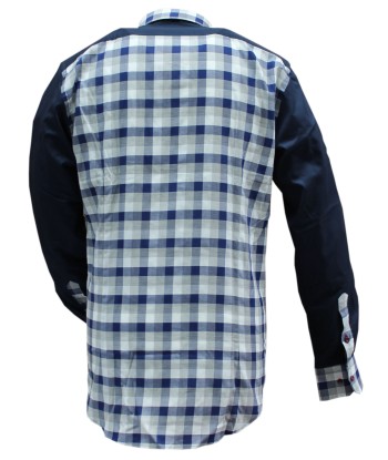 Sporty chic shirt with small embroidered navy checks vous aussi creer 