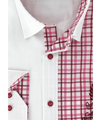 Embroidered pink check sport chic shirt Venez acheter