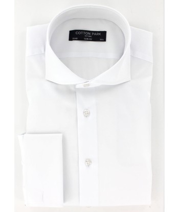 White fitted shirt with Italian collar and French cuffs Toutes les collections ici