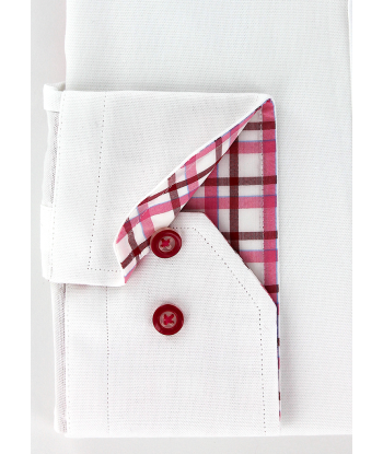 Embroidered pink check sport chic shirt Venez acheter