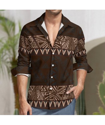 Chemise mata imprimée gatu marron de France