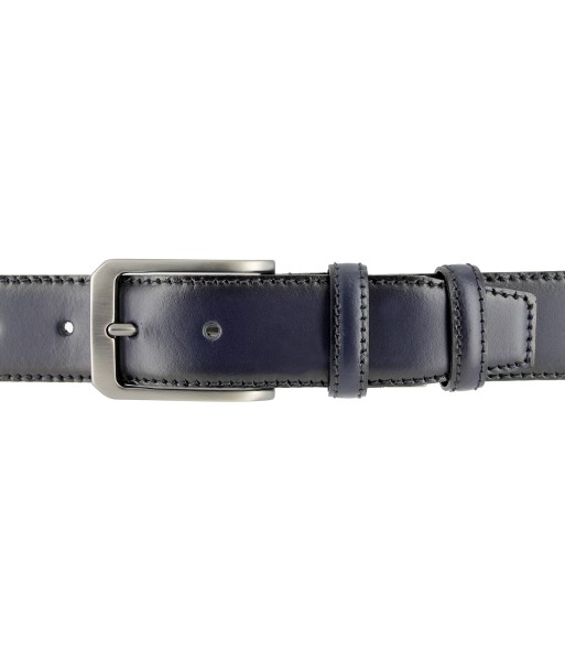 Navy leather belt livraison gratuite