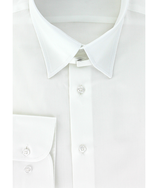 White piqué cotton shirt with tab collar pas cher