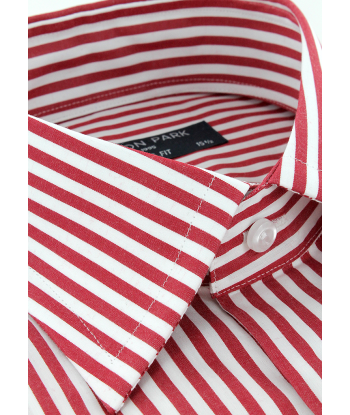 Classic red striped French cuff shirt Les êtres humains sont 