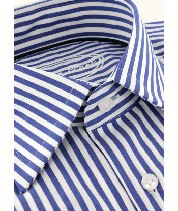 Double-twisted shirt with blue stripes Profitez des Offres !