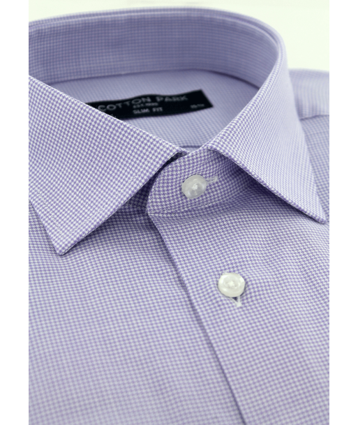 Purple fitted shirt with houndstooth patterns Venez découvrir notre 