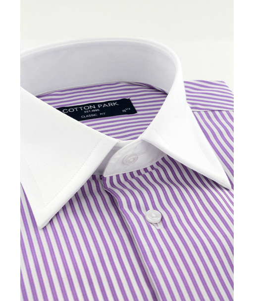 Parmesan striped shirt with white French collar and cuffs sélection de produits