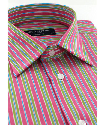 Classic shirt with pink and green stripes JUSQU'A -70%! 