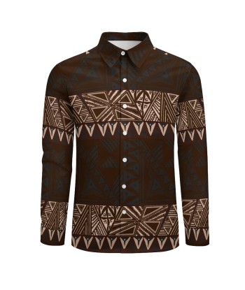 Chemise mata imprimée gatu marron de France