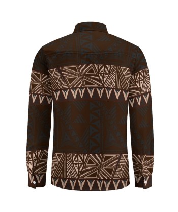 Chemise mata imprimée gatu marron de France