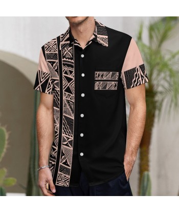 Chemise hévi bicolore noir/saumon imprimé gatu 50% de réduction en Octobre 2024