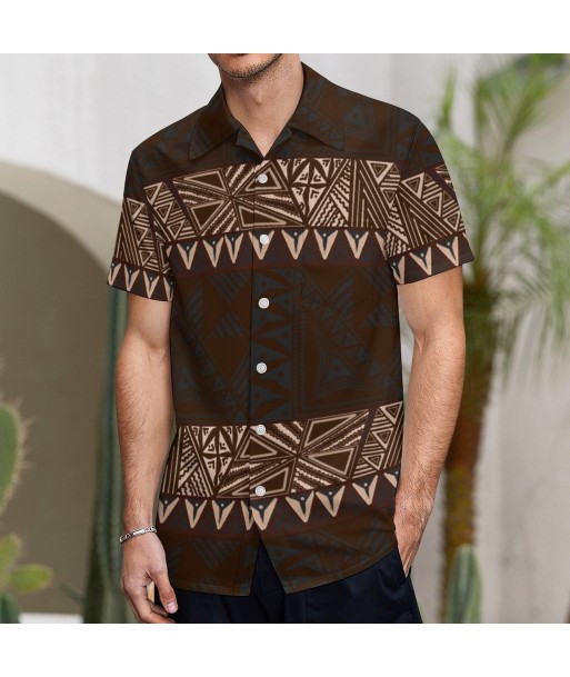 Chemise hévi marron imprimée gatu en linge