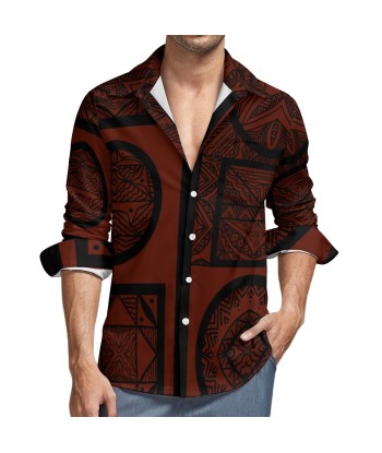 Chemise mata rouge bordeaux imprimée tapa Profitez des Offres !