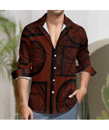 Chemise mata rouge bordeaux imprimée tapa Profitez des Offres !