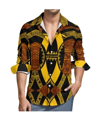 Chemise mata jaune imprimée tapa solde