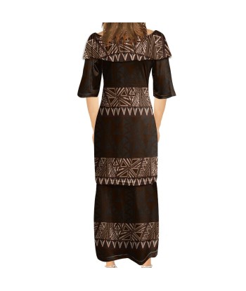 Ensemble kati marron haut/jupe motif gatu pas cher chine